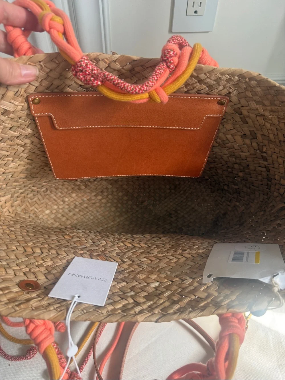 New ZIMMERMANN - Large Macramé Basket Bag damaged